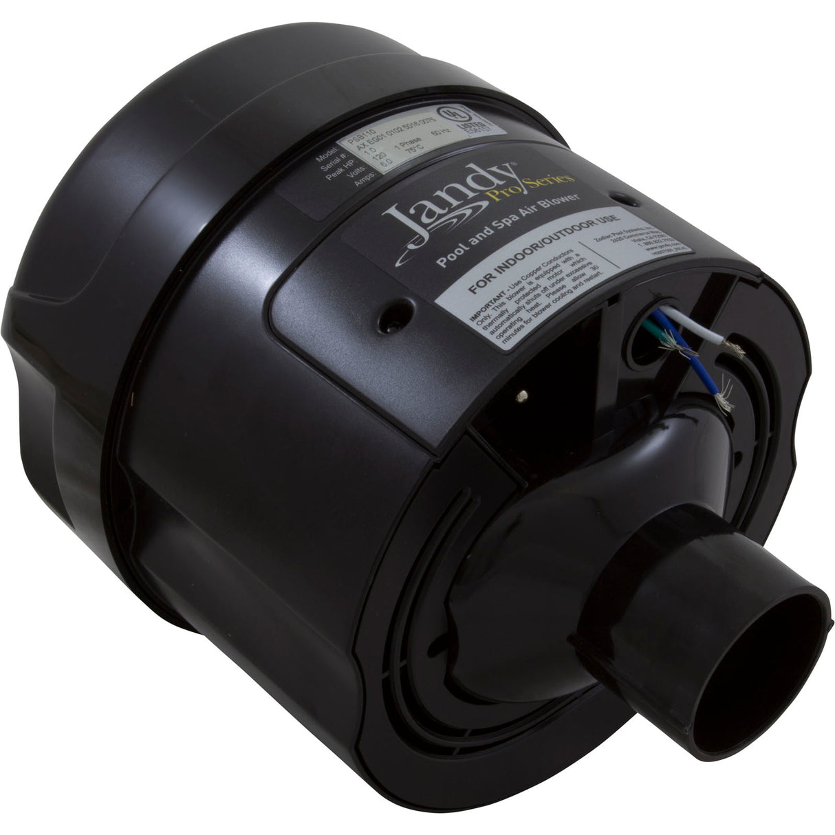 Blower, Zodiac Jandy, Plastic, 1.0hp, 115v, 6.0A, Hardwire : PSB110