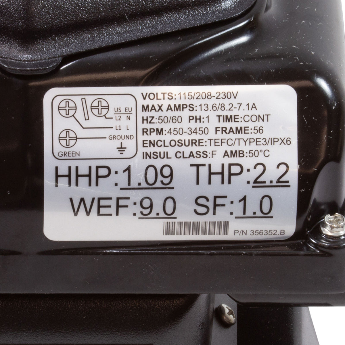 Pump, Pentair SuperMax VS, 1.5hp, 115/208-230v Var-Spd, Blk : 343001