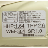 Pump, Pentair WhisperFlo VST, 2.6thp, 115v/208-230v, 2", EC : EC-011533