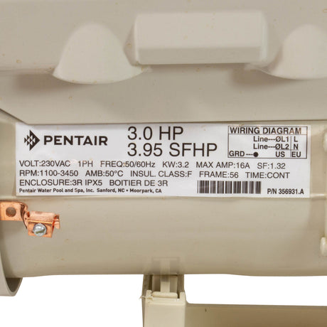 Pump, Pentair IntelliFlo VS+SVRS, 3.0hp, 230v, Var-Spd, 2"x2" : 011057 - Pentair - 788379861513 - PartsForSpas.com