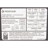 Pump, Booster, Pentair HydroBoost, 0.8thp, 115/230v, 1-Spd, TEFC : 360526 - Pentair - 788379887841 - PartsForSpas.com