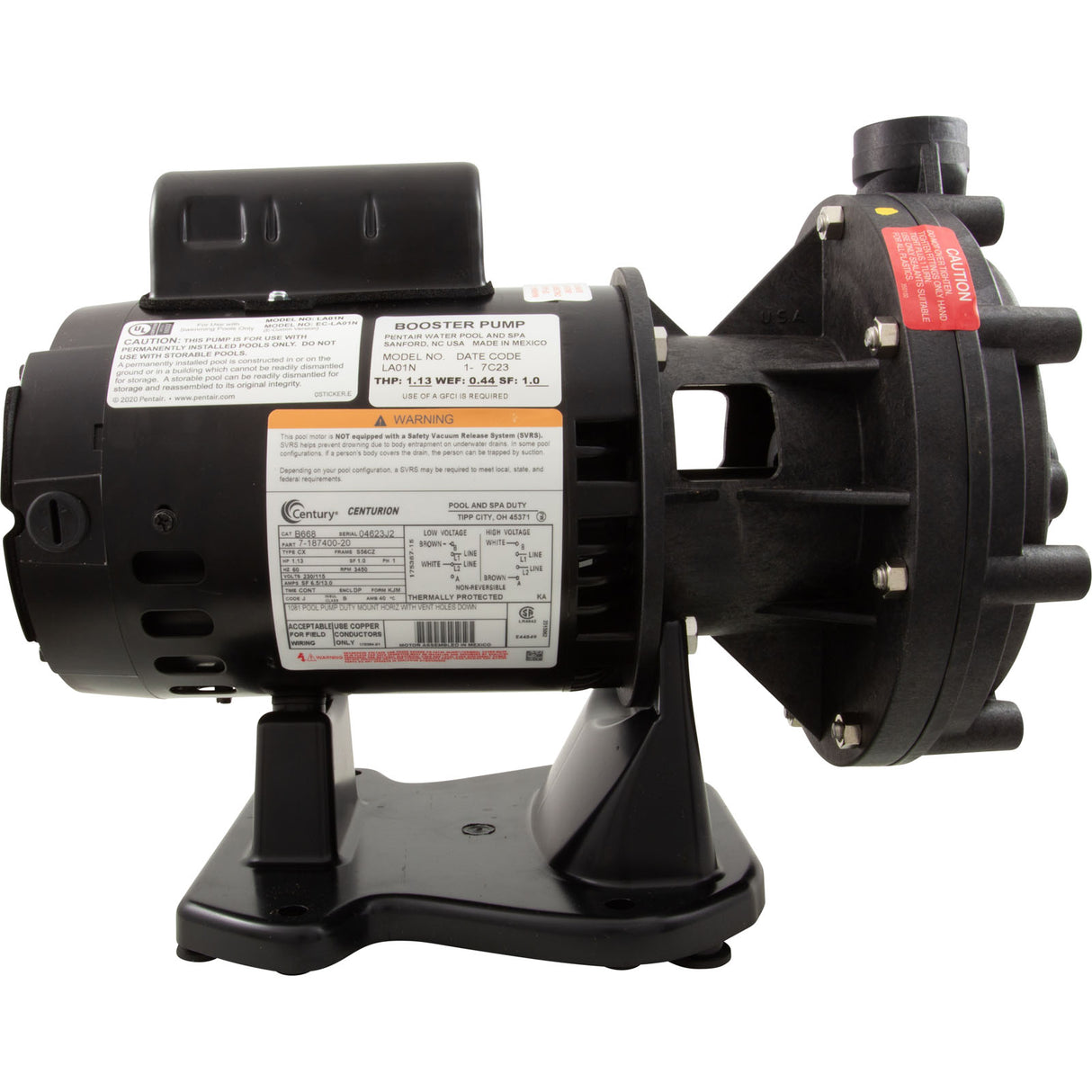 Pump, Booster, Pentair, 3/4hp, 115v/230v, E-Comm Only : EC-LA01N - Pentair - 788379500245 - PartsForSpas.com