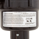 Blower, CG Air Millenium3, 115v, 3Spd, 9.5A, Heater, 3', Mflr, AS : M3300750120/60-AMP