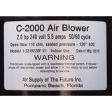 Blower, Air Supply Comet 2000, 1.5hp, 230v, 4.2A, 4ft AMP : 3215231