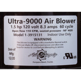 Blower, Air Supply Ultra 9000, 1.5hp, 115v, 8.3A, 4ft AMP : 3915131