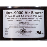 Blower, Air Supply Ultra 9000, 1.5hp, 230v, 4.2A, 4ft AMP : 3915231