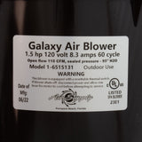 Blower, Air Supply Galaxy Pro, 1.5hp, 115v, 7.4A, Hardwire : 6515131