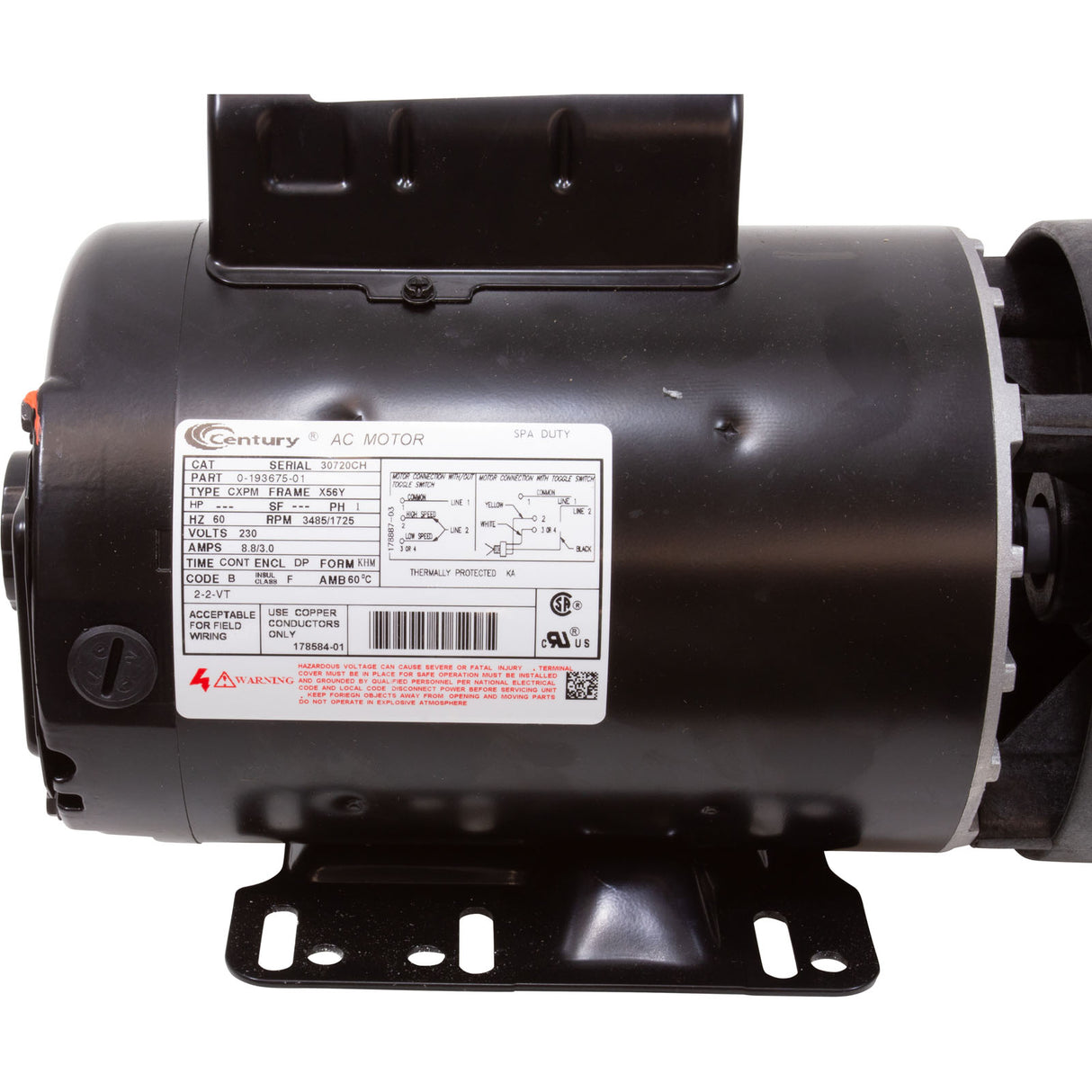 Pump, BWG Vico Ultimax, 2.0hp, 230v, 2-Spd, 56fr, 2", Side Disch : 5235208-S - Balboa Water Group - 5235208-S - PartsForSpas.com