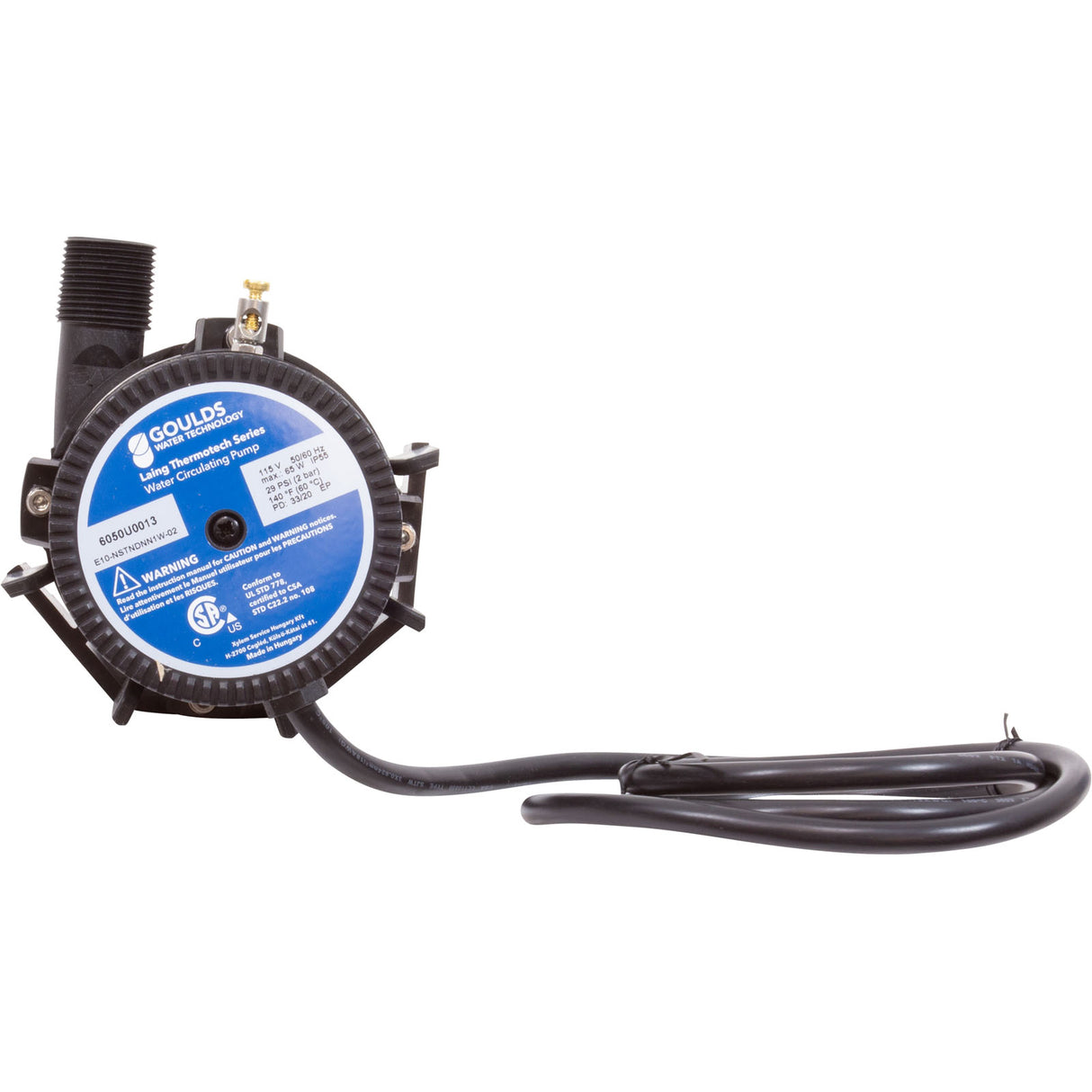 Pump, Circ, Laing E-10, 115v, 3/4"mpt, 4ft Bare Cord, OEM : 6050U0013 - Laing/Xylem - 733886502114 - PartsForSpas.com