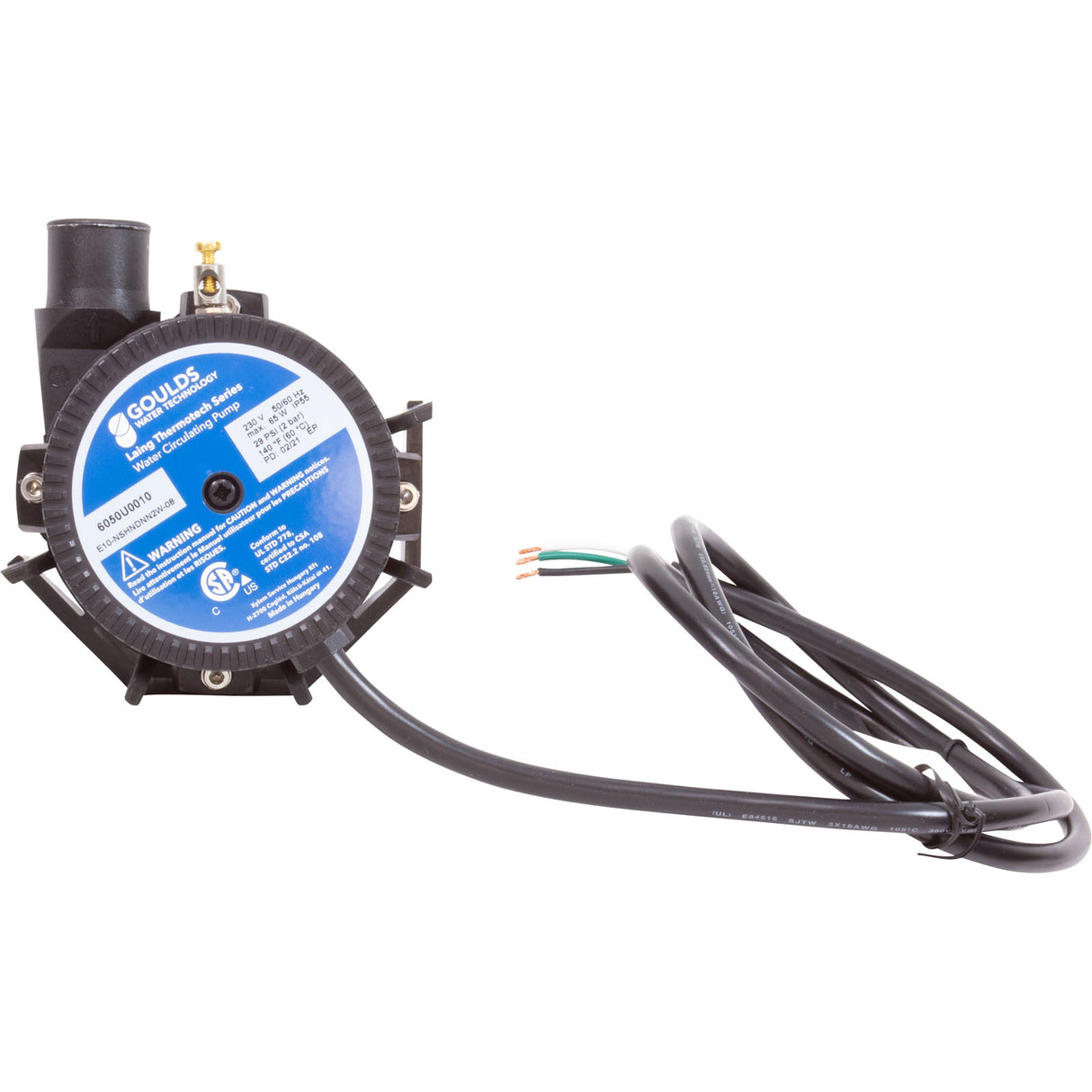 Pump, Circ, Laing E-10, 230v, 1"b, 4ft Bare Cord, OEM : 6050U0010 - Laing/Xylem - 733886502091 - PartsForSpas.com