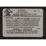 Pump, Submersible, Danner Cover Care Model 500, 45W, 3/4"GHT : 02555 - Danner Manufacturing Inc - 025033025554 - PartsForSpas.com