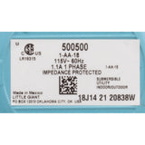 Pump, Submersible, Little Giant, 170 GPH, 70W, 18' Cord : 500500