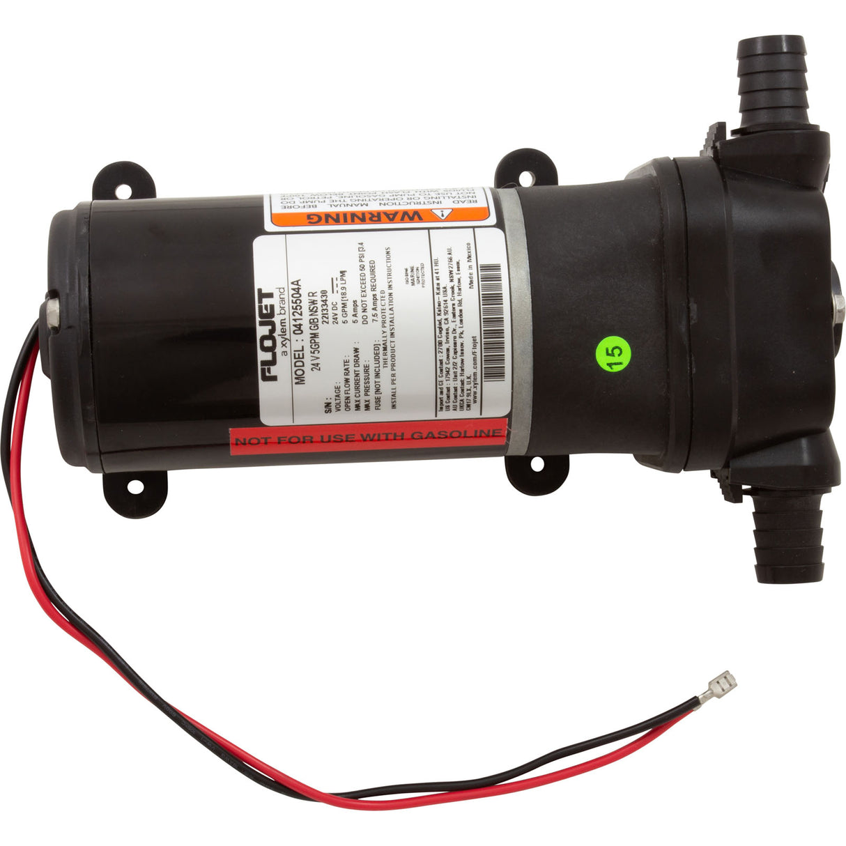 Pump, Xylem Flojet 4100 Quad, 24VDC, 5A, 5.0GPM : 4125-504A - Parts For Spas - 4125-504A - PartsForSpas.com