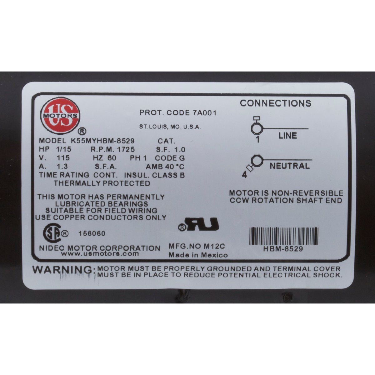 Pump, Circ, WW Iron Might, 1/15hp, 1.3A, 115v, 48fr, OEM : 3410030-1E