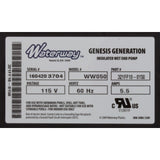 Pump, Bath, WW Genesis, 5.5A, 115v, 1-1/2", w/Rubber Pads, OEM, AS : 321FF10-0150 - Waterway Plastics - 806105400413 - PartsForSpas.com