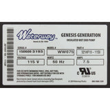Pump, Bath, Waterway Genesis, 7.5A, 115v, 1-1/2", OEM, AS : 321HF10-0150 - Waterway Plastics - 806105400451 - PartsForSpas.com