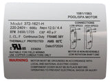 Pump, WW Executive, 4.0hp, 230V, 2-Spd, 56Fr, 2", 8ft Cord : ME-40226-20