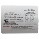 Pump, WW Executive, 3.0hp, 230V, 2-Spd, 56Fr, 2", 8ft Cord : ME-30226-20
