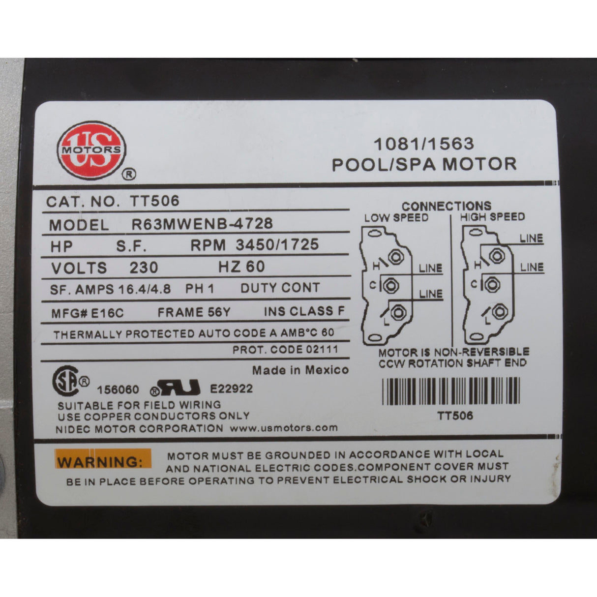 Pump, WW Viper, 5.0hp, 230v, 2-Spd, 56fr, 2-1/2" x 2-1/2", OEM : 3722021-1V - Waterway Plastics - 806105382061 - PartsForSpas.com