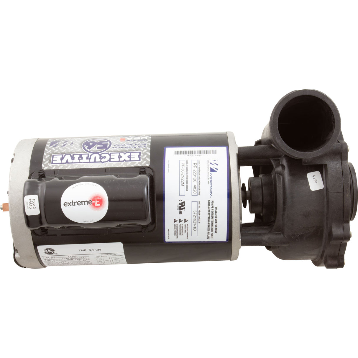 Pump, WW Exec, 4.0hp, 230v, 2-Spd, 56fr, 2", OEM : 3721621-1D - Waterway Plastics - 3721621-1D - PartsForSpas.com