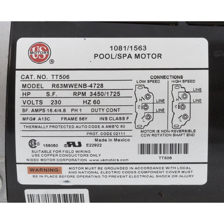 Pump, WW Exec, 5.0hp, 230v, 2-Spd, 56fr, 2", OEM : 3722021-1D - Waterway Plastics - 8.06105E+11 - PartsForSpas.com