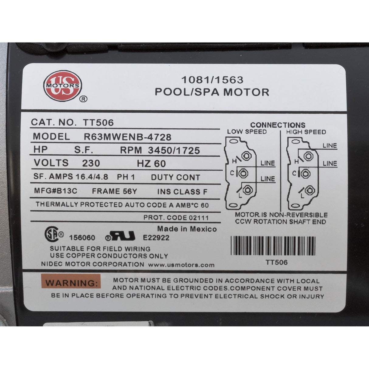 Pump, WW Exec, 5.0hp, 230v, 2-Spd, 56fr, 2-1/2" x 2", OEM : 3722021-13 - Waterway Plastics - 806105078667 - PartsForSpas.com