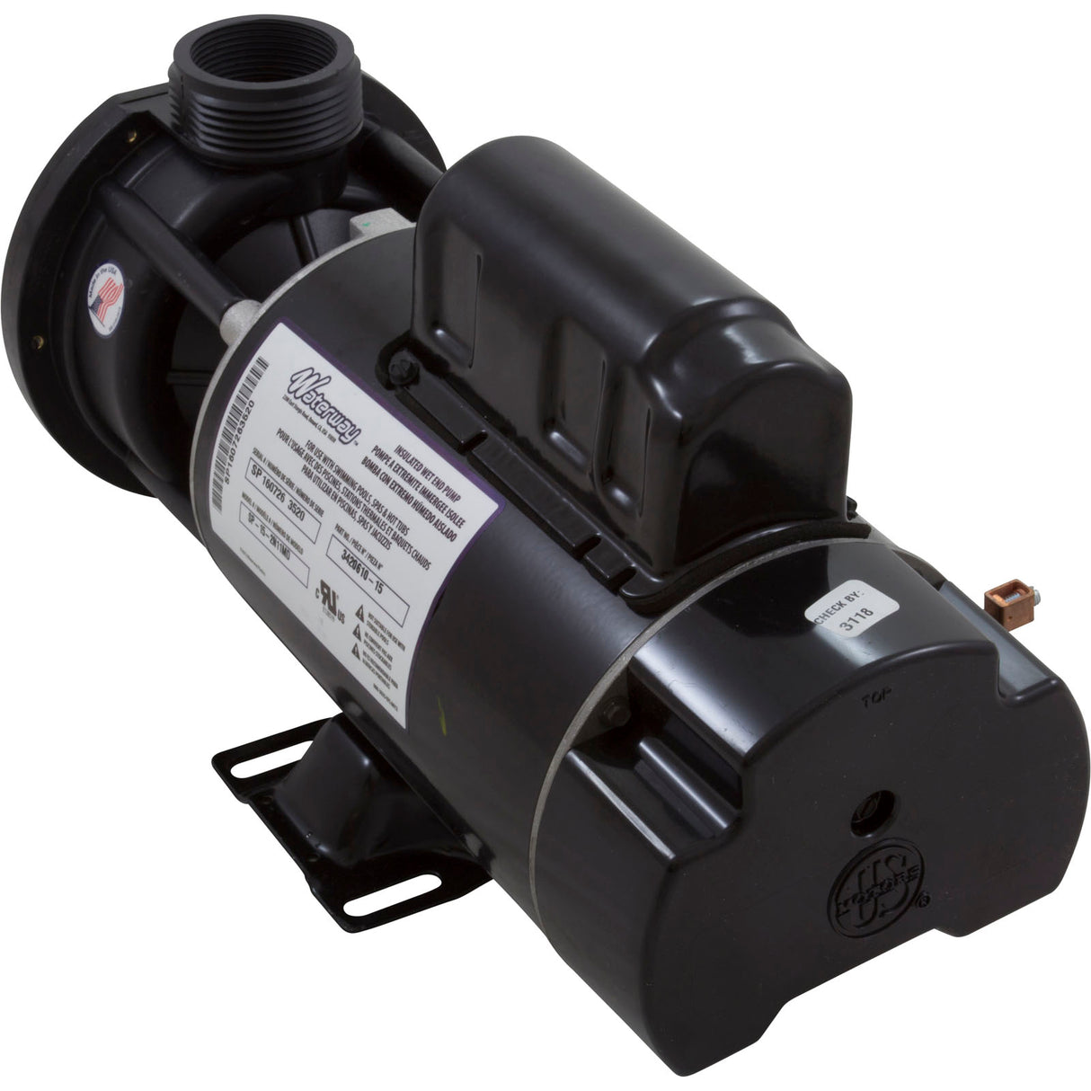 Pump, WW E-Series, 1.5SPL, 115v, 2-Spd, 48fr, 1-1/2", OEM : 3420610-15 - Waterway Plastics - 806105071989 - PartsForSpas.com