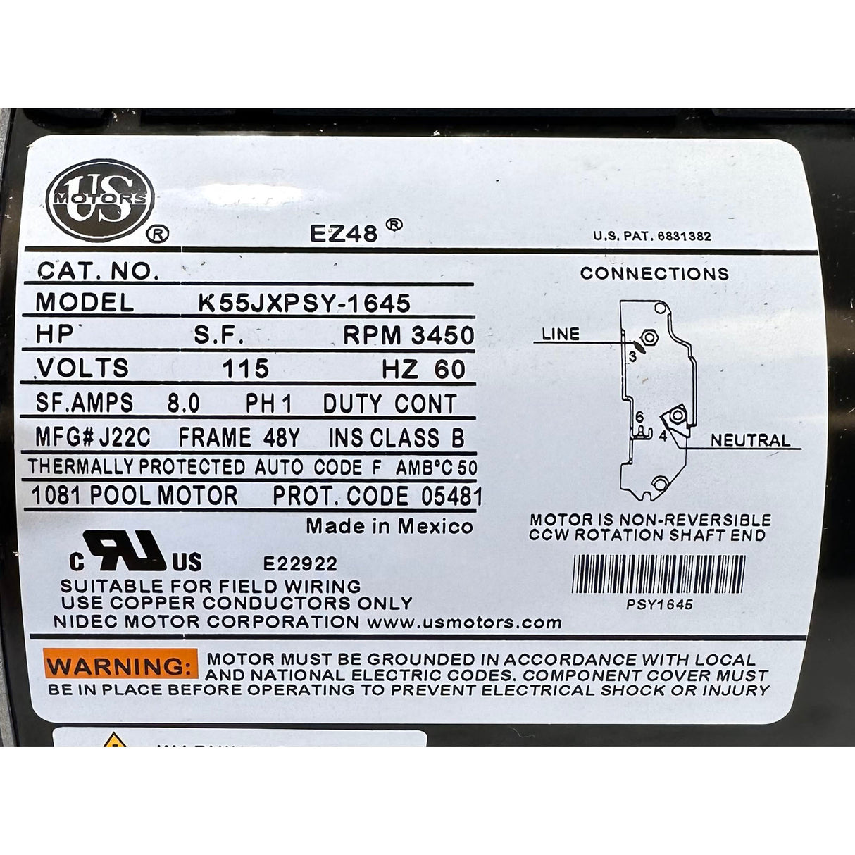 Pump, WW Hi-Flo II, 1.0SPL, 1-Spd, 115v, 6"Trp, ft Nema, Vert : SD-07-1-N