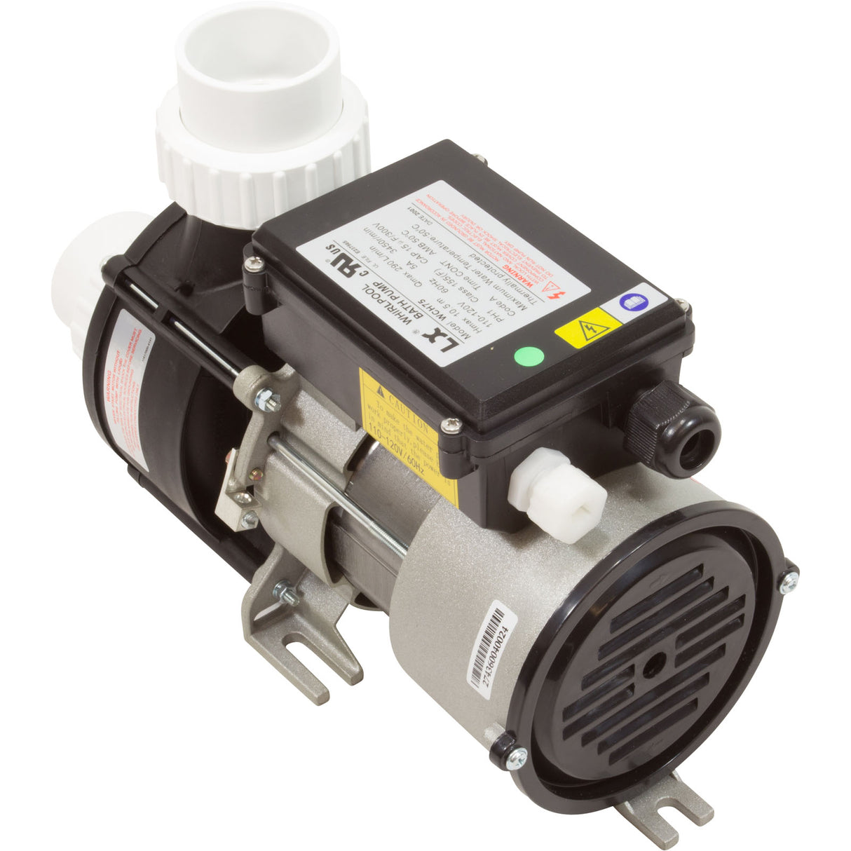 Pump, Bath, LX WCH, 5.0A, 115v, 1.5", w/Air Switch : WCH75 - Lingxiao (LX) Pump - WCH75 - PartsForSpas.com