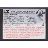 Pump, Circ, LX WTCM, 1/15hp, 230v, 48Fr, 1.5", After 7/2011 : WTC50MSTD