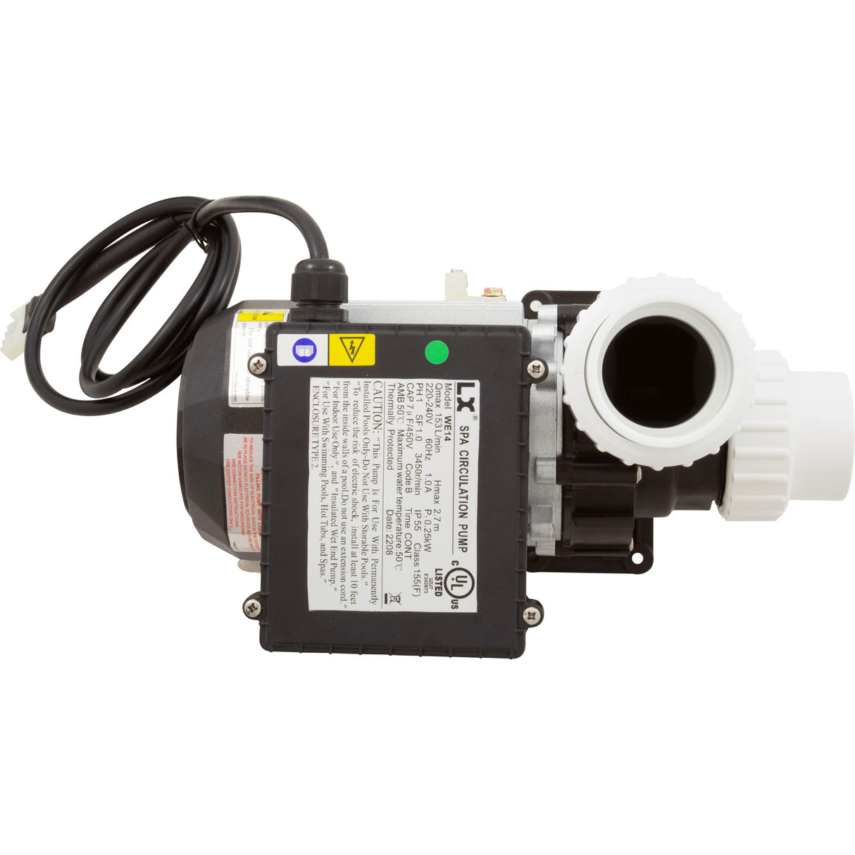 Pump, Circ, LX WE14, 230v, 3450rpm, 1.0A, 1-1/2"mbt : WE14 230V - Lingxiao (LX) Pump - WE14 230V - PartsForSpas.com