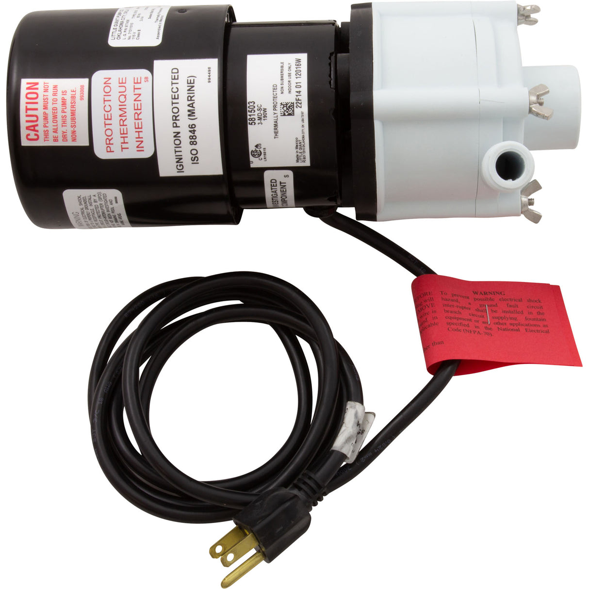 Pump, Circulation, Little Giant 3-MD-SC, 750 GPH, 190W, 6' Cord : 581503 - Little Giant / Franklin - 581503 - PartsForSpas.com