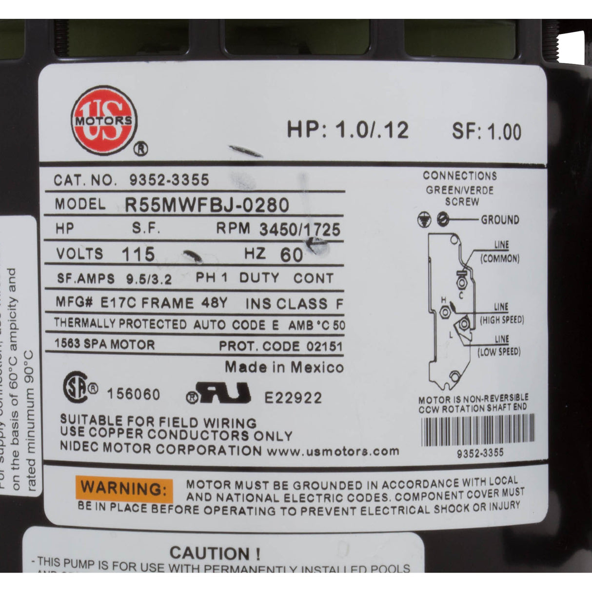 Pump, Aqua Flo FMHP, 0.75hp, 115v, 2-Spd, 48fr, 1-1/2", OEM : 02107000-1010
