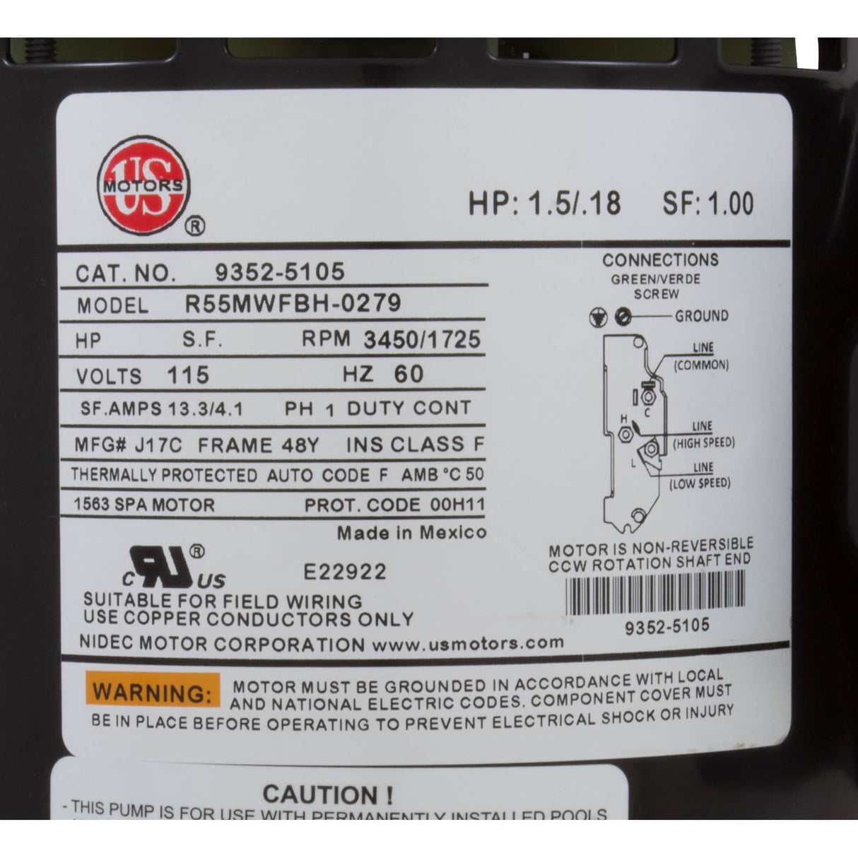Pump, Aqua Flo FMHP, 1.5hp, 115v, 2-Spd, 48fr, 1-1/2", OEM : 02115000-1010 - Aquaflo/Gecko - 02115000-1010 - PartsForSpas.com