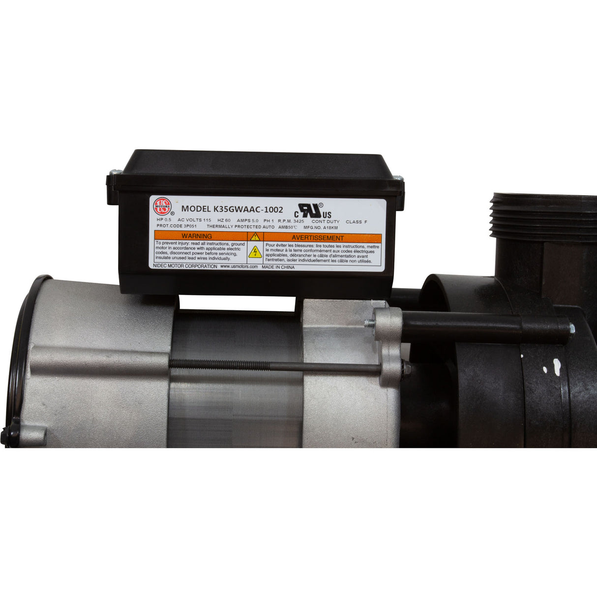Pump, Bath, BWG Vico WOW, 0.5hp, 5.5A, 115V, w/Air Switch&Cord, OEM : 1050031