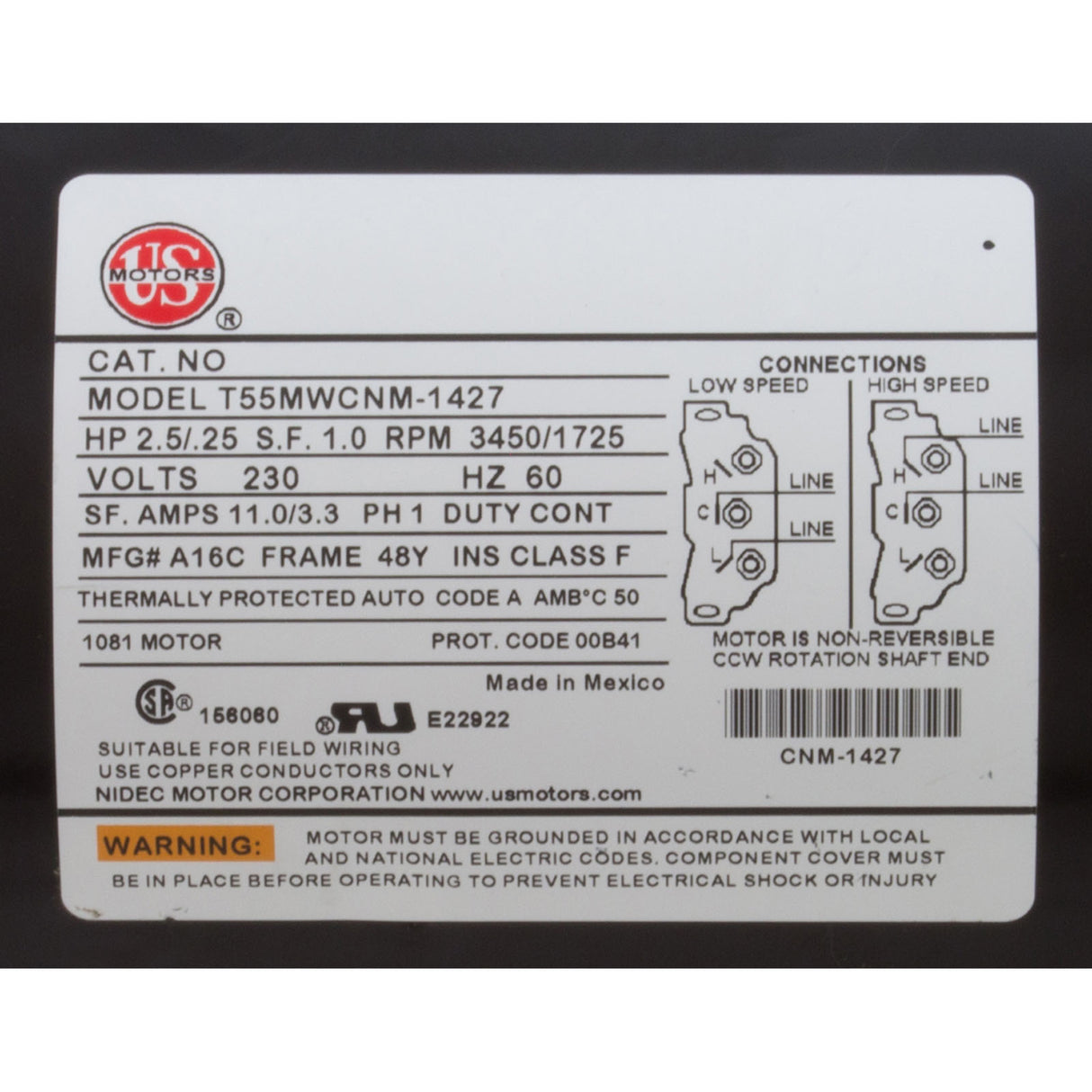 Pump, BWG, 2-Spd, 2.5hp, 230v, 60Hz, OEM : 6500-343