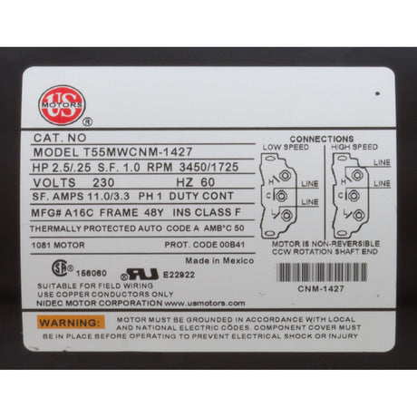 Pump, BWG, 2-Spd, 2.5hp, 230v, 60Hz, OEM : 6500-343 - Balboa Water Group - 6500-343 - PartsForSpas.com