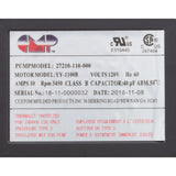 Pump, Bath, CMP Nexxus, 115v, 1-1/2"mbt, 10.0A, Nema Cord, OEM, AS : 27210-110-000 - Custom Molded Products - 27210-110-000 - PartsForSpas.com