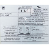 Motor, Pentair WF/SuperFlo, 1.5hp, 208-230v, 1-Spd, TEFC : 354823S