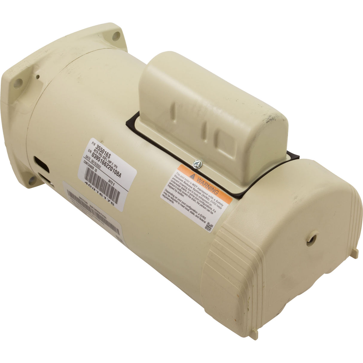 Motor, Pentair WFXF, 3.0hp, 208-230v, 1-Spd, SQFL, High Eff, OEM : 355016S