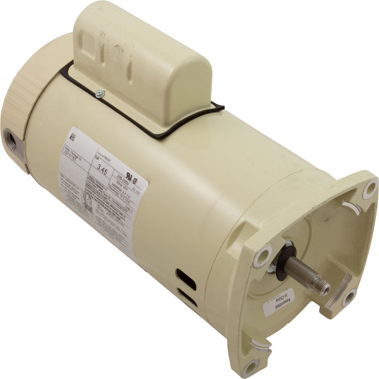 Motor, Pentair WFXF, 3.0hp, 208-230v, 1-Spd, SQFL, High Eff, OEM : 355016S