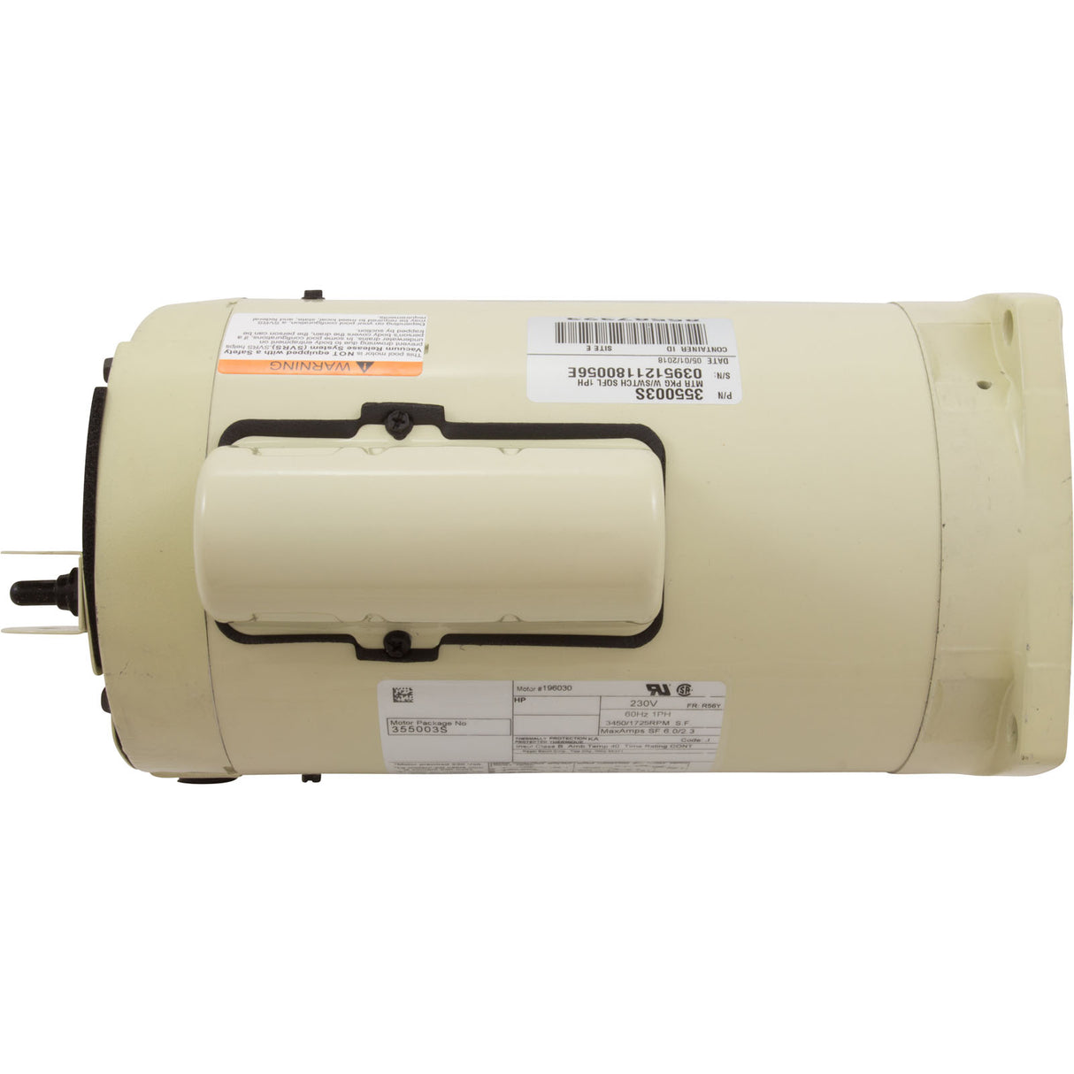 Motor, Pentair SF, 0.75hp, 230v, 2Spd, 56Y SQFL, Full, w/Switch : 355003S