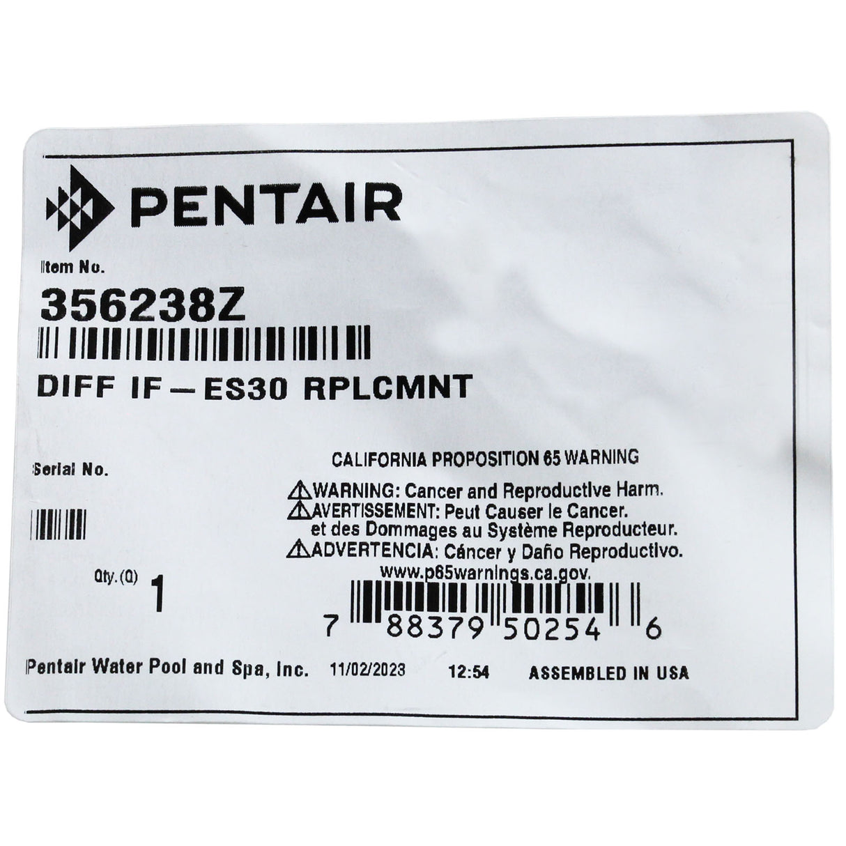 Diffuser, Pentair IF VS/VSF/2 VST/IP VS+SVRS, After 10/2020 : 356238Z - Pentair - 788379502546 - PartsForSpas.com