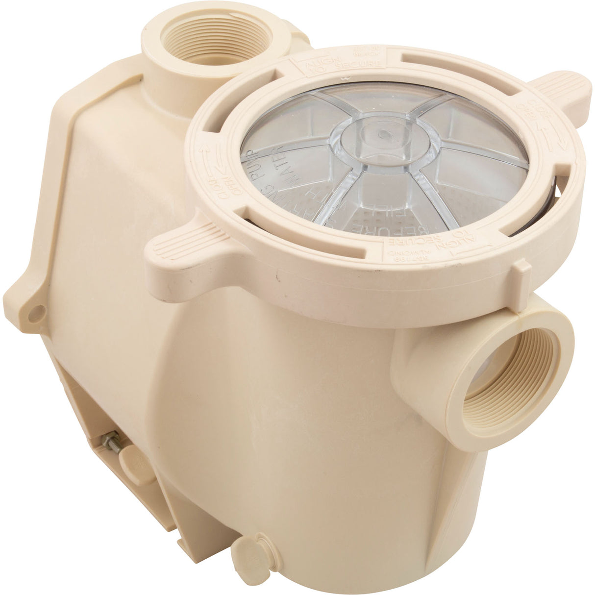 Trap/Pump Body, Pentair Purex IntelliFlo VF/VS, Almond : 357243 - Purex/Pentair - 788379787967 - PartsForSpas.com