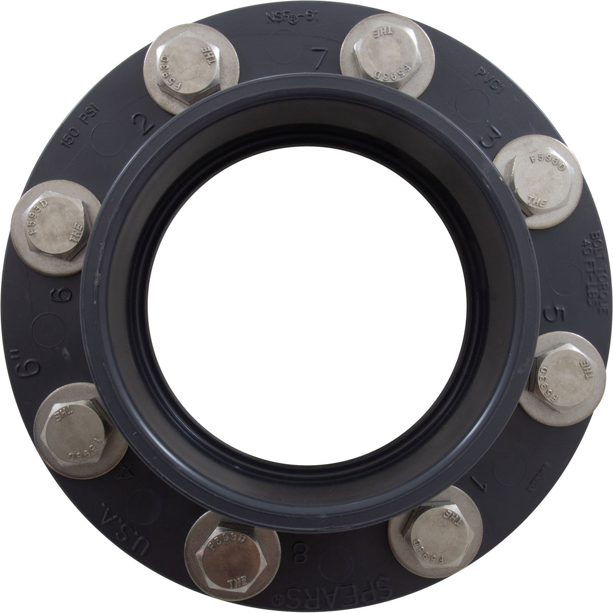 Flange Assy, Pentair EQ Series, Hair & Lint Strainer, 6" : 357263 - Pentair Pool Products - 788379703479 - PartsForSpas.com