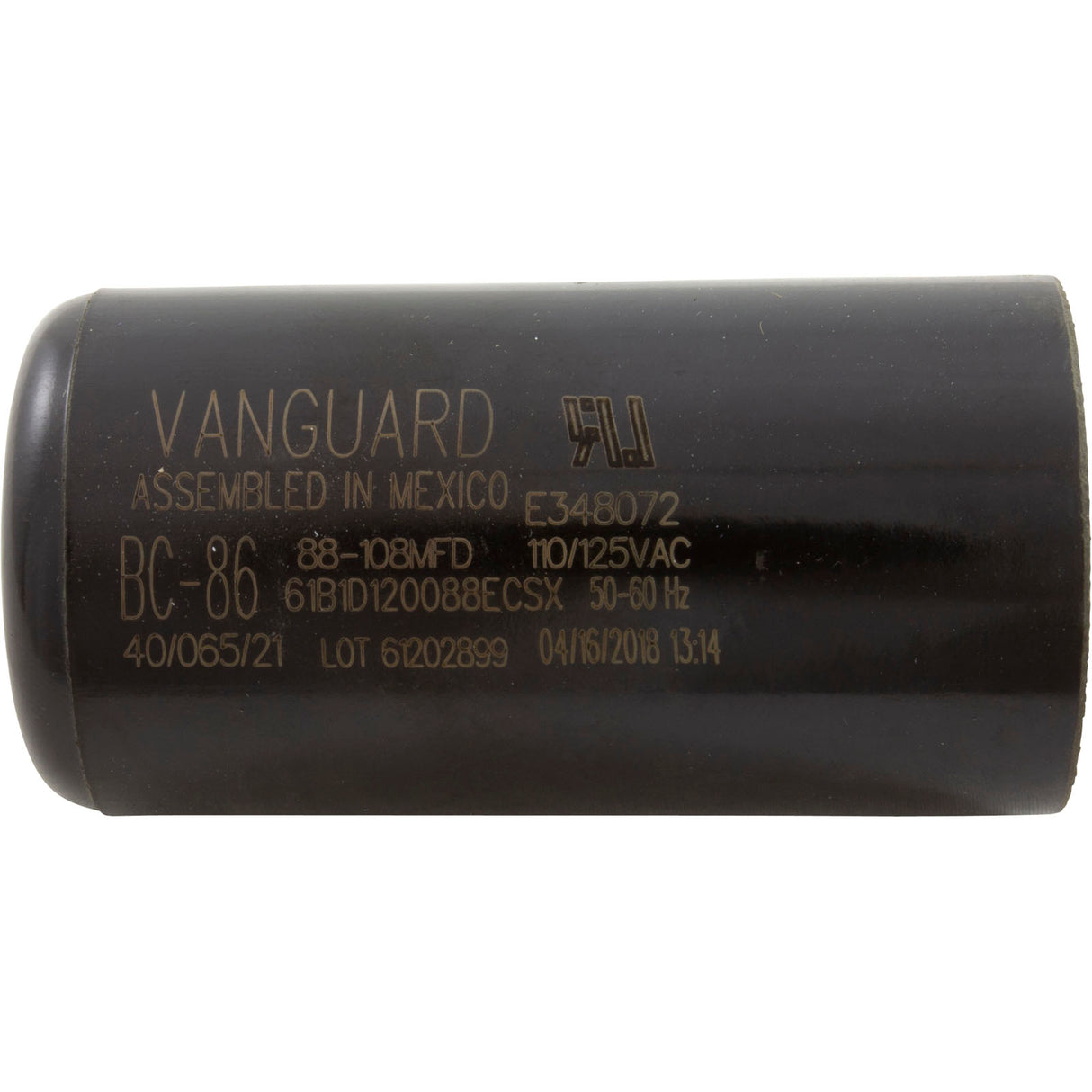 Start Capacitor, 88-108 MFD, 115v, 1-7/16" x 2-3/4" : BC-86