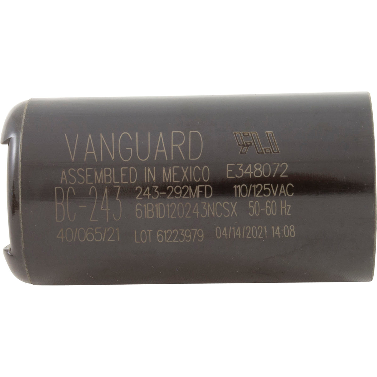 Start Capacitor, 243-292 MFD, 115v, 1-7/16" x 2-3/4" : BC-243