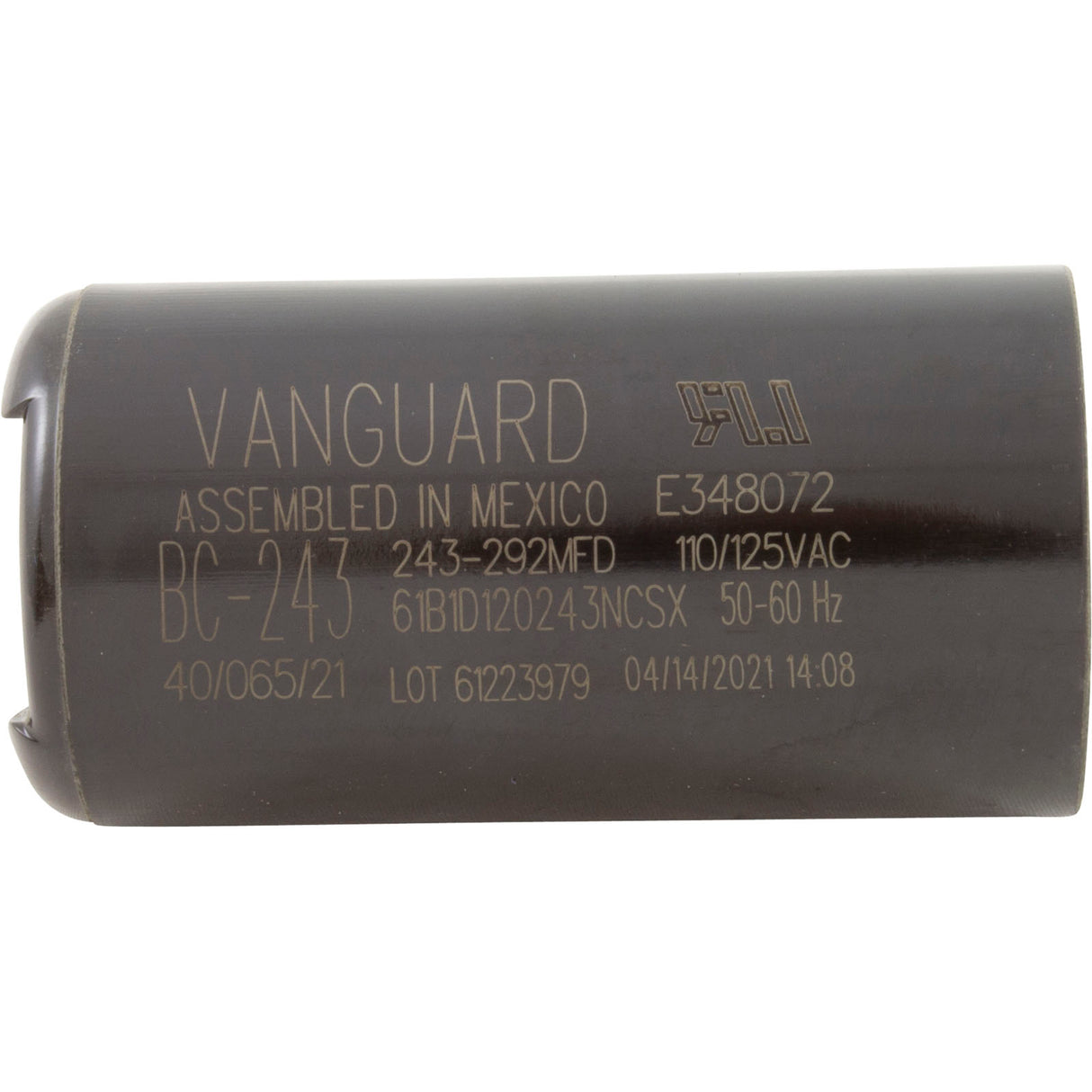 Start Capacitor, 243-292 MFD, 115v, 1-7/16" x 2-3/4" : BC-243