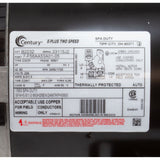 Motor, Century, 1.0 Horsepower, 230v, 2-Speed, 56Y Frame : B2232