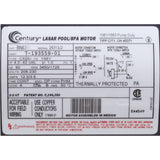 Motor, Century, 4.0 Horsepower, 208v-230v, 2 Speed, 48 Frame : BN-63